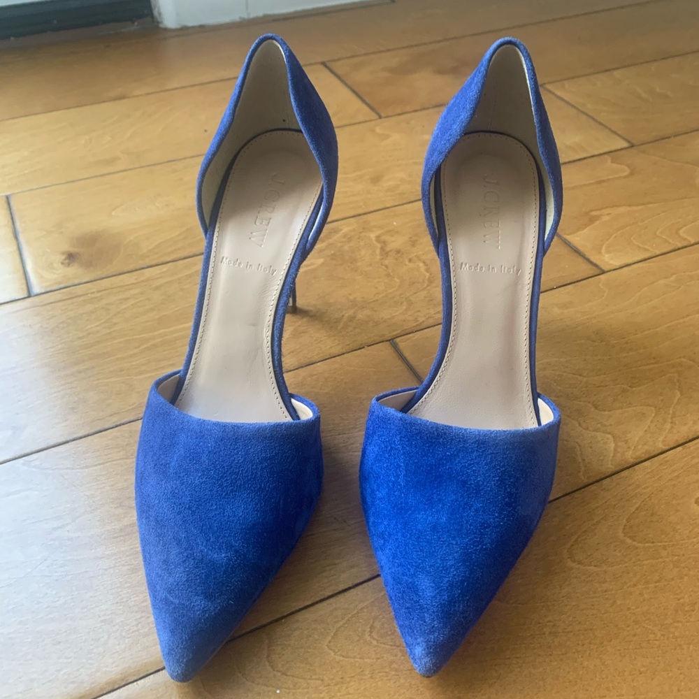 Blue sided j crew heels.